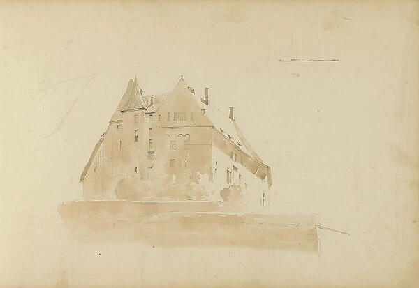 Building with a tower, 1820-1896. Creator: Kasparus Karsen