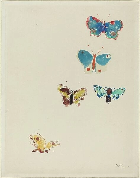 Five Butterflies, c. 1912. Creator: Odilon Redon