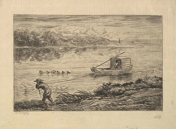 The Cabin Boy Tows the Boat, 1861. Creator: Charles Francois Daubigny