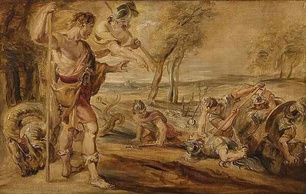 Cadmus, Guided by Minerva, Observes the Spartoi Fighting, before 1747. Creator: Unknown