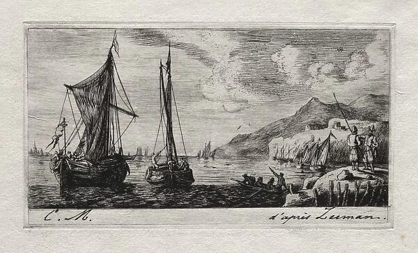 Calais - Flushing Boats, 1850. Creator: Charles Meryon (French, 1821-1868)