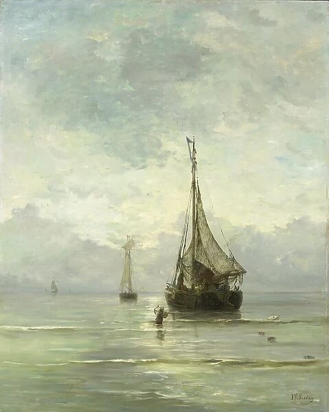 Calm sea, 1860-1900. Creator: Hendrik Willem Mesdag