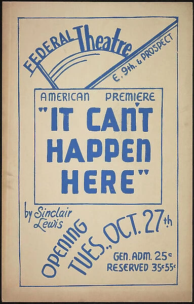 It Can't Happen Here, 1936. Creator: Unknown
