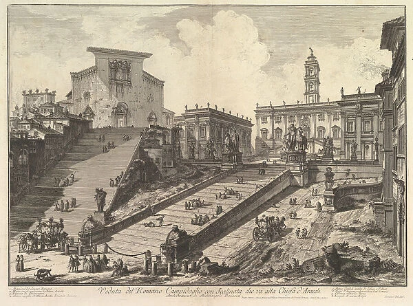 The Capitol and the steps of S. Maria in Aracoeli (Veduta del Romano Camipidoglio con