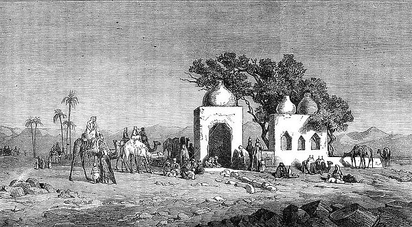 'Caravan Arriving At A Well Near Thebes, Egypt,' Mrs Roberton Blane, Female Artists Exhibition, 1864 Creator: Unknown