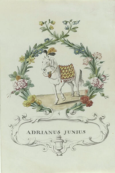 Cartoon of Adrianus Junius, 1710-1720. Creator: Anon