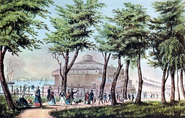 Castle Garden from the Battery, New York, 1848. Artist: Currier and Ives