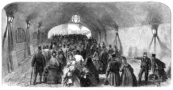 The Charing-Cross Railway: covered way leading to the platform, 1864. Creator: Unknown