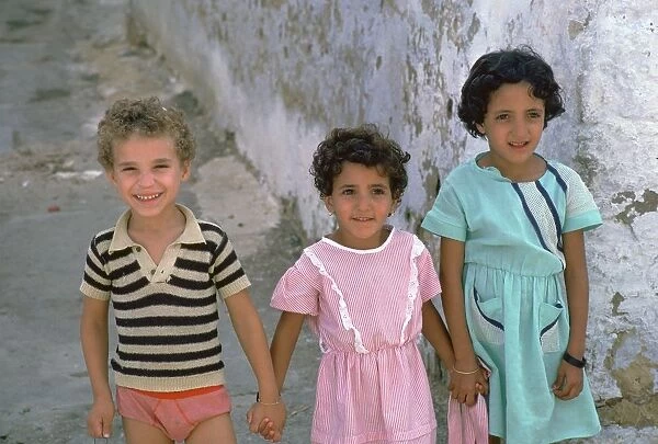 Three children in Kairouan, Tunisia
