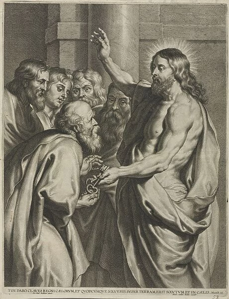 Christ Giving the Keys to Peter. Creator: Pieter I de Jode (Flemish, 1570-1634)