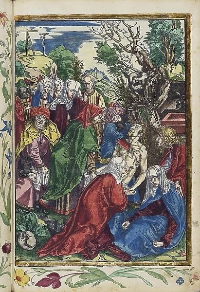 Christ is laid in the grave. From the Great Passion (Passio domini nostri Jesu), 1511. Creator: Dürer, Albrecht (1471-1528)
