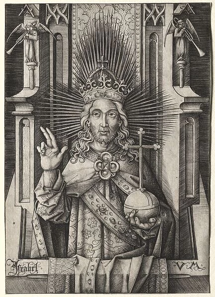 Christ the Redeemer (Salvator Mundi), c. 1490-1500. Creator: Israhel van Meckenem (German, c