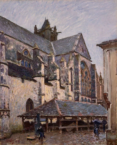 The Church at Moret in the Rain, 1894. Creator: Alfred Sisley