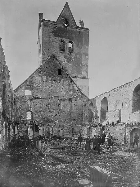 Church in Neidenburg destroyed by Russians, between 1914 and c1915. Creator: Bain News Service