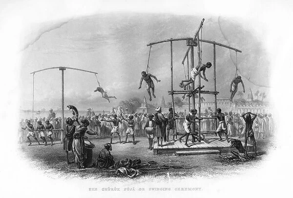 The Churuk Puja or Swinging Ceremony, India, 19th century. Artist: JJ Crew