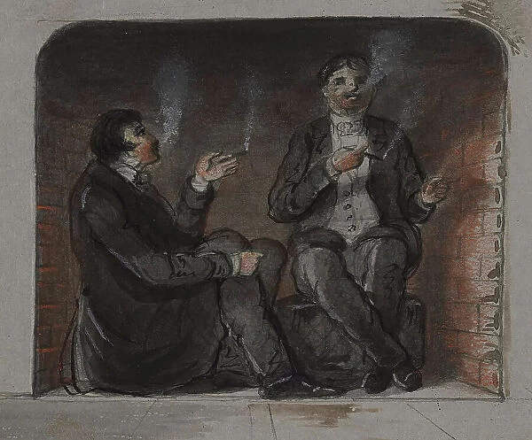 Cigar Smokers, mid 19th century. Creator: Alfred Jacob Miller