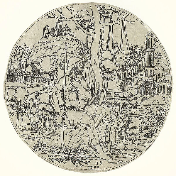 Circular Design with Saturn, 1583. Creator: Jonas Silber
