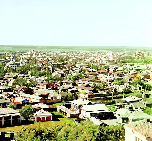 City of Tobolsk from the northeast; in the distance one can see the confluence... 1912. Creator: Sergey Mikhaylovich Prokudin-Gorsky