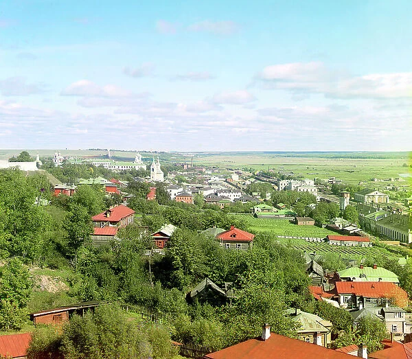 City of Vladimir, on the Kliazma;view from the Assumption Cathedral from the southwest, 1911. Creator: Sergey Mikhaylovich Prokudin-Gorsky