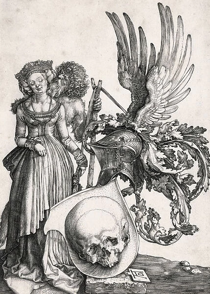 The coat of arms with the skull, 1503. Creator: Dürer, Albrecht (1471-1528)