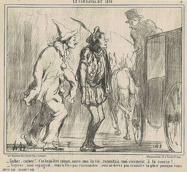 Cocher, Cocher!... 19th century. Creator: Honore Daumier