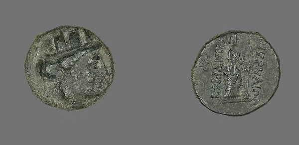 Coin Depicting the Goddess Kybele or Tyche, 2nd-1st century BCE. Creator: Unknown