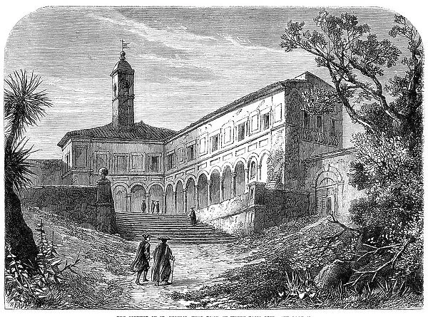 The Convent of St. Onofrio, near Rome, in which Tasso died, 1864. Creator: Mason Jackson