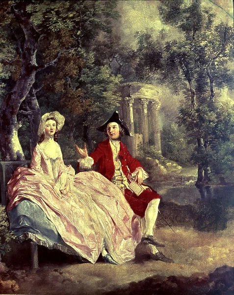 Conversation in the Park, detail of the canvas by Thomas Gainsborough