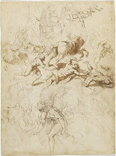 The Conversion of Saint Paul; Adam and Eve, 1590 / 1595. Creator: Jacopo Palma