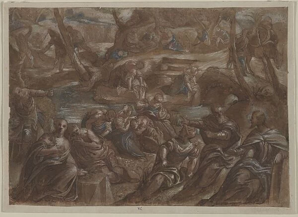 Copy of Tintorettos Children of Israel Gathering Manna, after 1594. Creator: Unknown