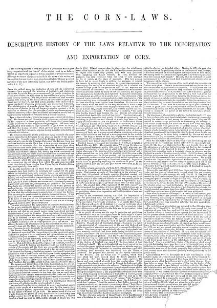 The Corn-Laws, 1845. Creator: Unknown