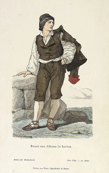 Costume Plate (Bauer aus Albona in Istrien), 19th century. Creator: Unknown