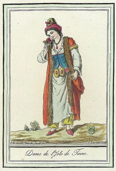 Costumes de Différents Pays, Dame de l'Isle de Tinne, c1797. Creator: Jacques Grasset de Saint-Sauveur