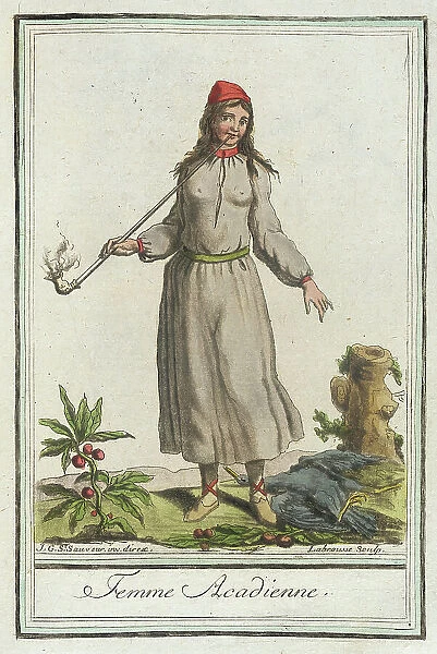 Costumes de Différents Pays, Femme Acadienne, c1797. Creators: Jacques Grasset de Saint-Sauveur, LF Labrousse