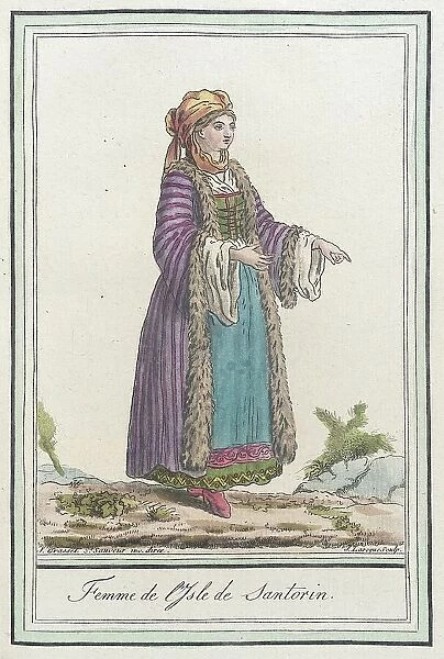 Costumes de Différents Pays, Femme de l'Isle de Santorin, c1797. Creator: Jacques Grasset de Saint-Sauveur