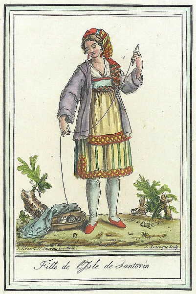 Costumes de Différents Pays, Fille de l'Isle de Santorin, c1797. Creators: Jacques Grasset de Saint-Sauveur, LF Labrousse