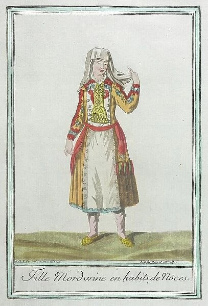 Costumes de Différents Pays, Fille Mordwine en Habits de Nôces, c1797. Creator: Jacques Grasset de Saint-Sauveur