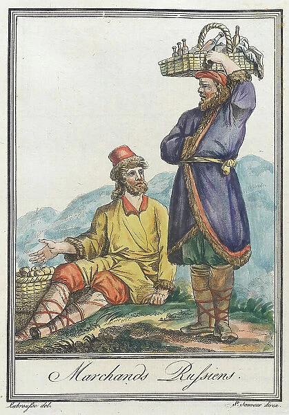 Costumes de Différents Pays, Marchands Russiens, c1797. Creators: Jacques Grasset de Saint-Sauveur, LF Labrousse