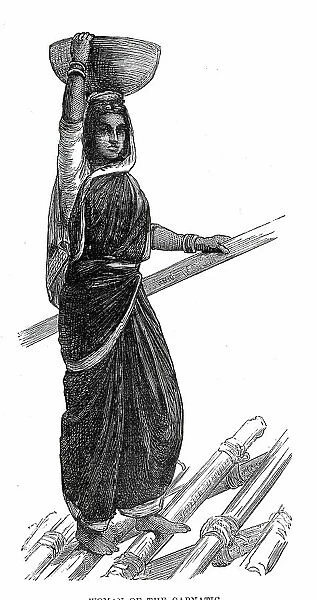 Costumes of Western India, woman of the Carnatic, 1876. Creator: Unknown