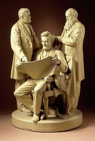 The Council of War (Abraham Lincoln, Gideon Welles, Ulysses S. Grant), 1868. Creator: John Rogers