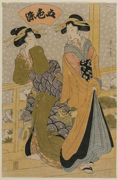 Two Courtesans on a Balcony (From the series Five Colors of Ink), c. early 1810s. Creator