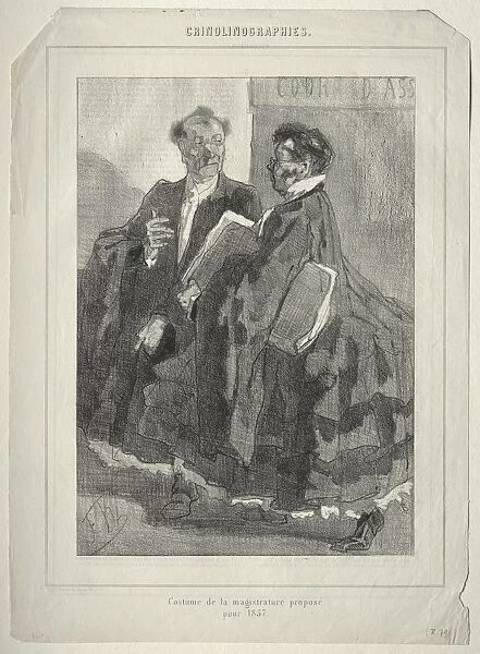 Crinolinographies. Costume de la magistrature propose pour 1857. Creator: Felicien Rops