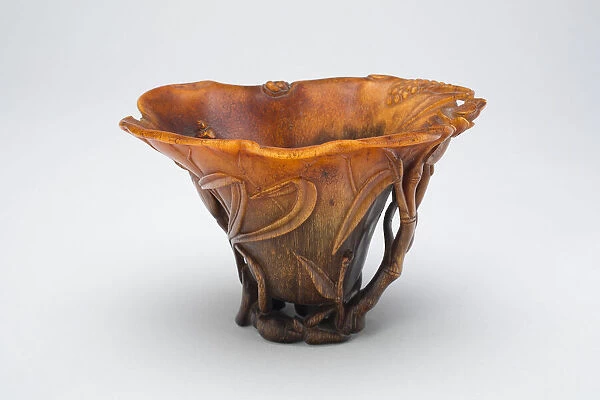 Cup in the Form of an Open Lotus Leaf, with... Late Ming or early Qing dynasty