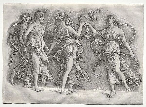 Four Dancing Muses, c. 1497. Creator: the so-called Premier Engraver (Italian), probably