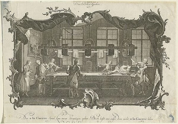 Das Billardspielen (Billiard Players), 1756. Creator: Johann Esaias Nilson
