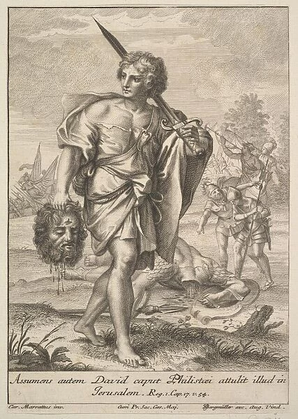 David with the Head of Goliath, 1705-62. Creator: Johann Georg Bergmuller