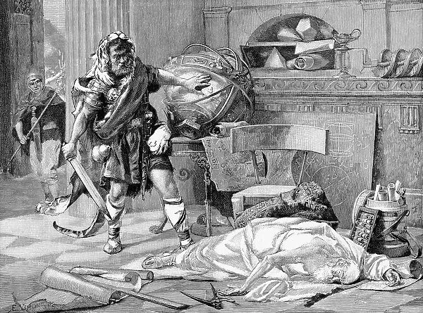 The death of Archimedes at the capture of Syracuse by the Romans, 212 BC (late 19th century)
