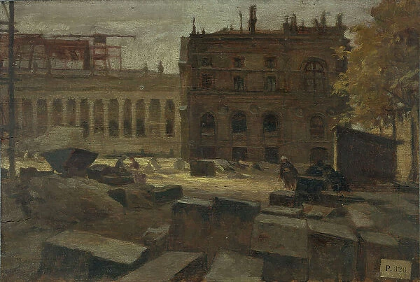 Demolition of the Palais de l'Industrie, in the Champs-elysees, 1899. Creator: Eugene Trigoulet
