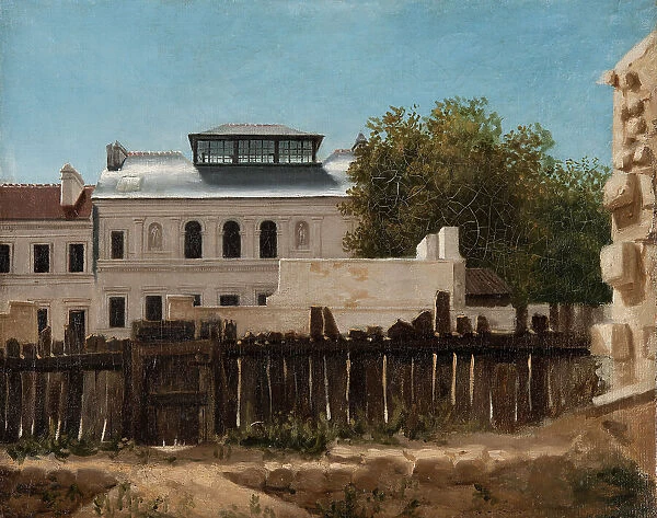 Demolition site with Palladian villa in the background, c.1820. Creator: Prosper Barbot