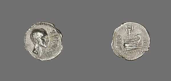 Denarius (Coin) Portraying Ahenobarbus, 41 BCE. Creator: Unknown